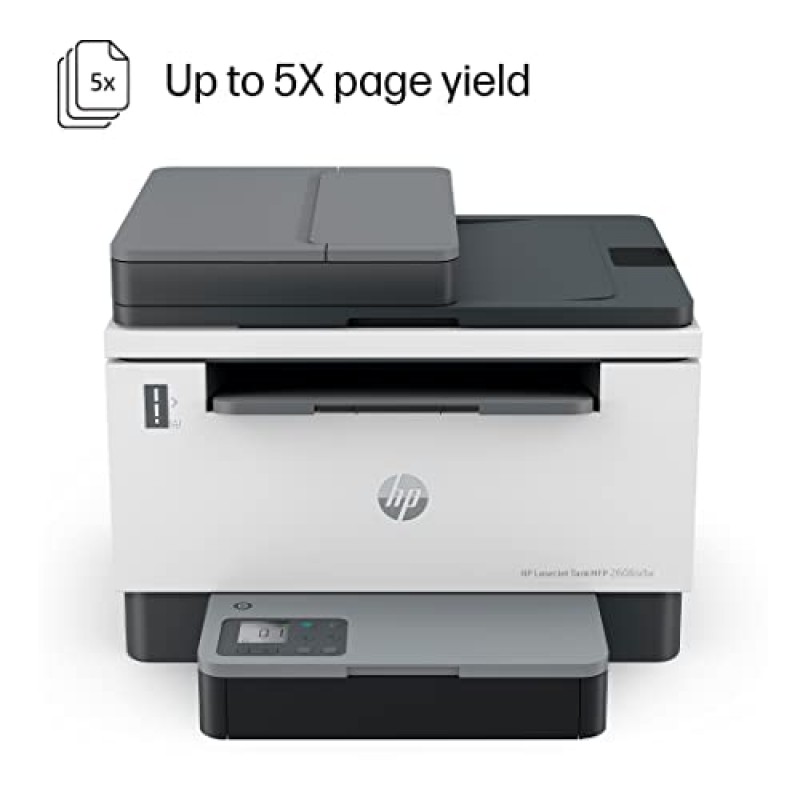 HP Laserjet Tank 2606sdw Duplex Printer with ADF Print+Copy+Scan, Lowest Cost/Page - B&W Prints, Easy 15 Sec Toner Refill, Dual Band Wi-Fi (Refurbished)