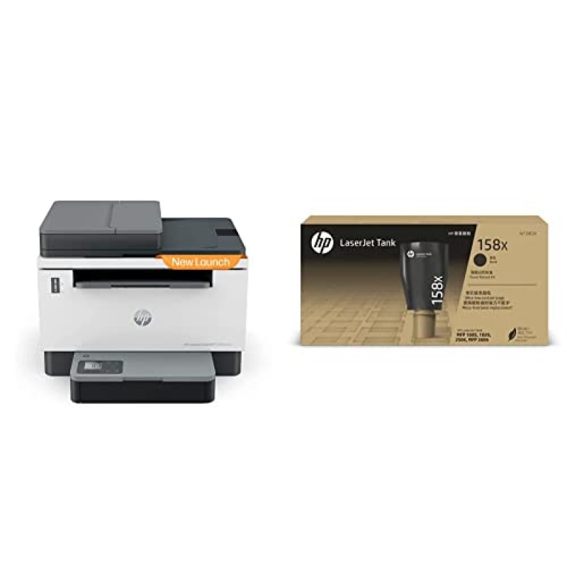 HP Laserjet Tank 2606sdw Duplex Printer with ADF Print+Copy+Scan, Lowest Cost/Page - B&W Prints, Easy 15 Sec Toner Refill, Dual Band Wi-Fi (Refurbished)