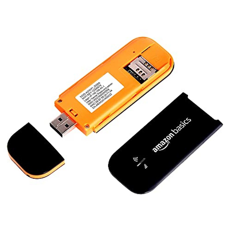 Amazon Basics 4G LTE WiFi USB Dongle Stick with All SIM Support  Plug & Play Black