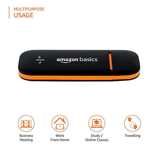 Amazon Basics 4G LTE WiFi USB Dongle Stick with All SIM Support Plug & Play Black Amazon Basics 4G LTE WiFi USB Dongle Stick with All SIM Support Plug & Play Black