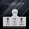 UBON Power Champ 2.0 Cordless Extension Board with USB Ports And 3 Universal Sockets