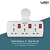 UBON Power Champ 2.0 Cordless Extension Board with USB Ports And 3 Universal Sockets