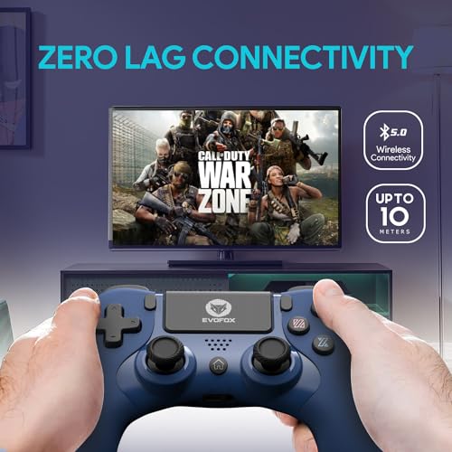 EvoFox Elite Play Wireless Controller for PS4, iPad Bluetooth 5 Blue EvoFox Elite Play Wireless Controller for PS4, iPad Bluetooth 5 Blue