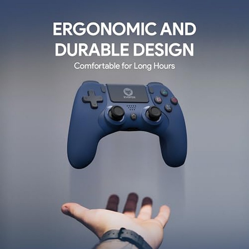 EvoFox Elite Play Wireless Controller for PS4, iPad Bluetooth 5 Blue