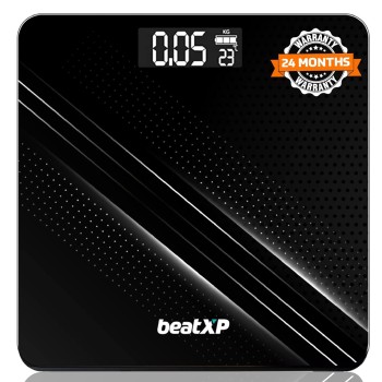 beatXP Gravity Weighing Machine with Backlit LCD Panel 6mm Thick Tempered Glass, Weight Machine