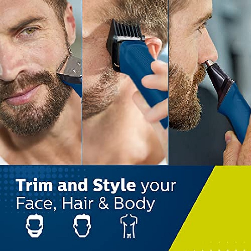 Philips Multi Grooming Kit MG7707/15, 12-in-1, Face, Head and Body - All-in-one Trimmer for Men