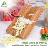 Rusabl Bamboo Wooden Chopping Board for Kitchen with Metal Handle, Vegetable Cutting Board