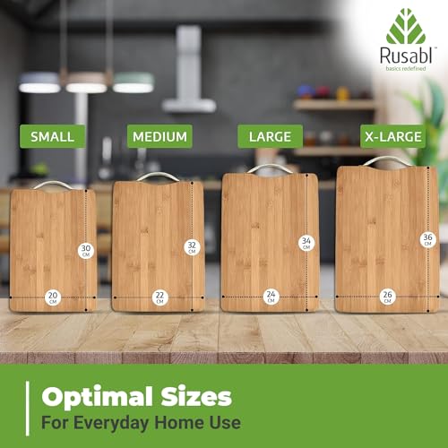 Rusabl Bamboo Wooden Chopping Board for Kitchen with Metal Handle, Vegetable Cutting Board Rusabl Bamboo Wooden Chopping Board for Kitchen with Metal Handle, Vegetable Cutting Board