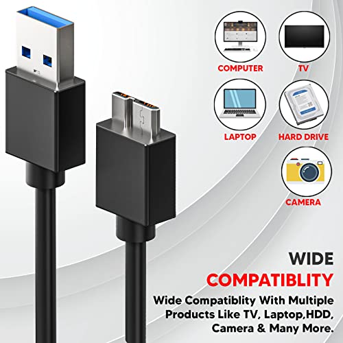 Lapster USB 3.0 A to Micro B SuperSpeed for hard disk cable - short cable Lapster USB 3.0 A to Micro B SuperSpeed for hard disk cable - short cable