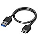 Lapster USB 3.0 A to Micro B SuperSpeed for hard disk cable - short cable