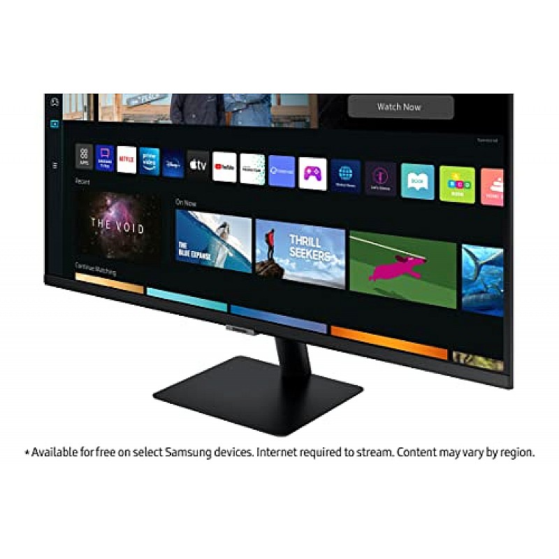 Samsung 27-inch(68.58cm) M5 FHD Smart Monitor Speakers Remote 1 Billion Color Ls27Bm500Ewxxl Black