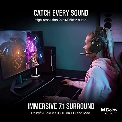 Corsair HS80 RGB Wired USB Premium Gaming On-Ear Headphones Black Corsair HS80 RGB Wired USB Premium Gaming On-Ear Headphones Black