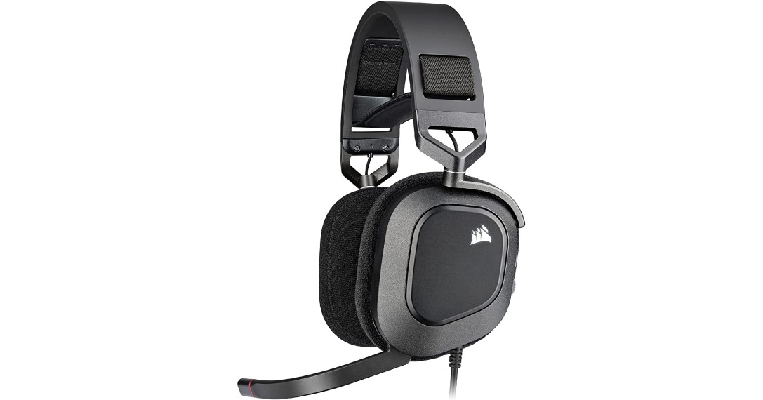 Corsair HS80 RGB Wired USB Premium Gaming On-Ear Headphones Black