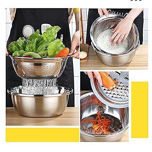 Airtree 3 in 1 Stainless Steel Basin Grater Colander Airtree 3 in 1 Stainless Steel Basin Grater Colander