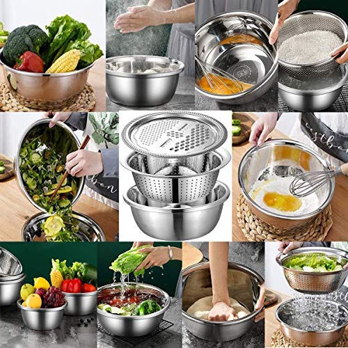 Airtree 3 in 1 Stainless Steel Basin Grater Colander Airtree 3 in 1 Stainless Steel Basin Grater Colander