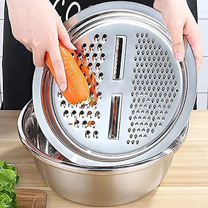 Airtree 3 in 1 Stainless Steel Basin Grater Colander