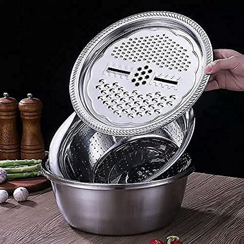 Airtree 3 in 1 Stainless Steel Basin Grater Colander