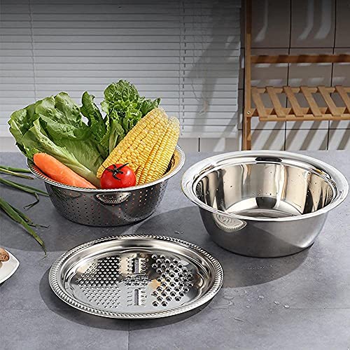 Airtree 3 in 1 Stainless Steel Basin Grater Colander Airtree 3 in 1 Stainless Steel Basin Grater Colander