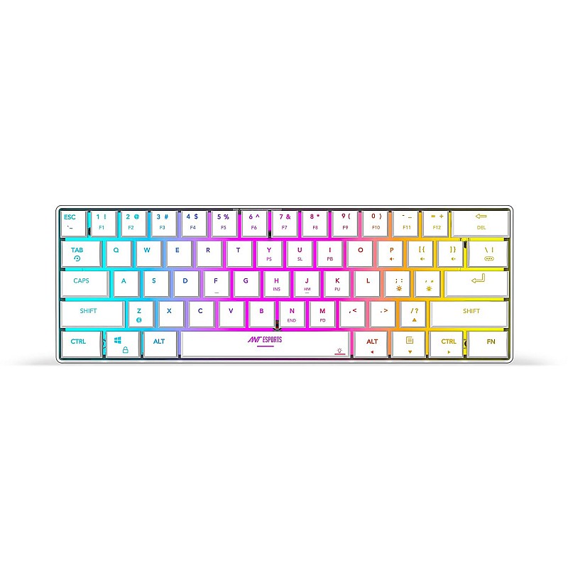 Ant Esports MK1500 Mini 60% Pro RGB Wireless Gaming Keyboard White