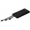 Amazon Basics 10000mAH Lithium Polymer Power Bank 3 Charging Cables Included Four Way Output Black