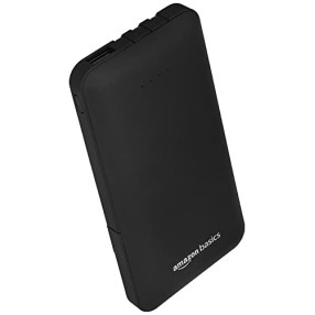 Amazon Basics 10000mAH Lithium Polymer Power Bank 3 Charging Cables Included Four Way Output Black Amazon Basics 10000mAH Lithium Polymer Power Bank 3 Charging Cables Included Four Way Output Black