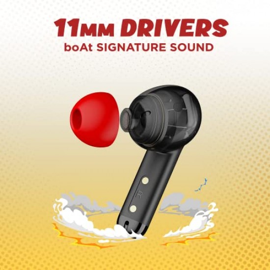 boAt Airdopes 458 TWS Wireless Earbuds with Spatial Bionic Sound by THX,in Ear Active Black