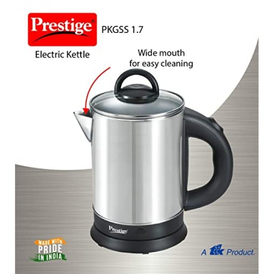 Prestige 1.7L Electric Kettle with Elegant Design Electric Kettle (1.7 L, Silver)