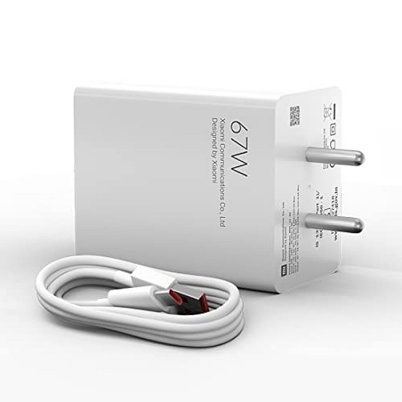 Mi 67W Sonic Charge Combo Mi/Xiaomi Redmi Charger Superfast 6A Type C Included Adapter USB to Type C Cable