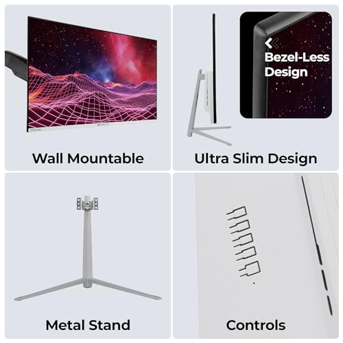 ZEBRONICS A27FHD LED, Gaming Monitor, 27 inch (68.58cm), 300 nits, 165hz Metal Stand, Built-in Speakers White ZEBRONICS A27FHD LED, Gaming Monitor, 27 inch (68.58cm), 300 nits, 165hz Metal Stand, Built-in Speakers White