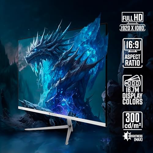 ZEBRONICS A27FHD LED, Gaming Monitor, 27 inch (68.58cm), 300 nits, 165hz Metal Stand, Built-in Speakers White ZEBRONICS A27FHD LED, Gaming Monitor, 27 inch (68.58cm), 300 nits, 165hz Metal Stand, Built-in Speakers White