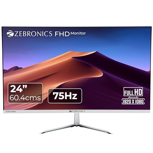 ZEBRONICS A27FHD LED, Gaming Monitor, 27 inch (68.58cm), 300 nits, 165hz Metal Stand, Built-in Speakers White ZEBRONICS A27FHD LED, Gaming Monitor, 27 inch (68.58cm), 300 nits, 165hz Metal Stand, Built-in Speakers White