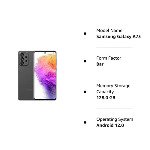 Samsung Galaxy A73 5G (Awesome Gray, 8GB RAM, 256GB Storage) Refurbished