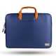 AirCase Vegan Leather Laptop Sleeve with Handle for 15.6-Inch Blue