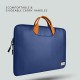 AirCase Vegan Leather Laptop Sleeve with Handle for 15.6-Inch Blue