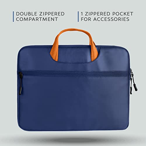 AirCase Vegan Leather Laptop Sleeve with Handle for 15.6-Inch Blue AirCase Vegan Leather Laptop Sleeve with Handle for 15.6-Inch Blue