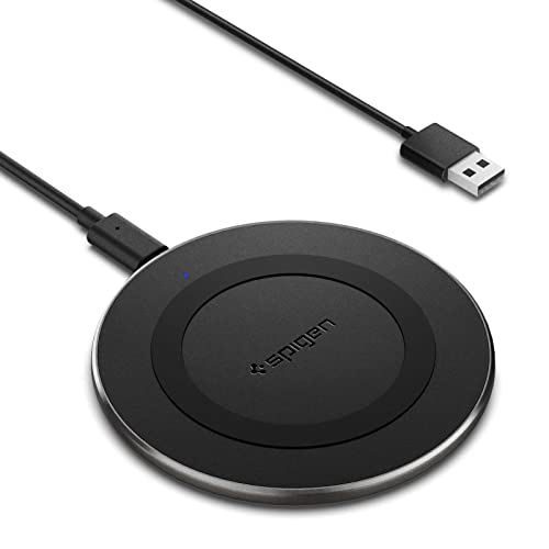 Spigen Essential Wireless Charger for iPhone 14/13/12/11/X.8 Series, Samsung Galaxy S23/S22/S21/S20 - Black Spigen Essential Wireless Charger for iPhone 14/13/12/11/X.8 Series, Samsung Galaxy S23/S22/S21/S20 - Black