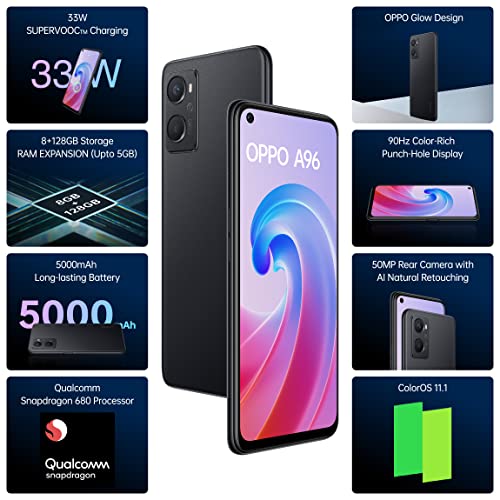 OPPO A96 Starry Black, 8GB RAM, 128 Storage Refurbished