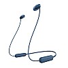 Sony WI-C100 Wireless Headphones with Customizable Equalizer for Deep Bass and 25 Hrs Battery Blue