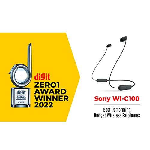 Sony WI-C100 Wireless Headphones with Customizable Equalizer for Deep Bass and 25 Hrs Battery Blue Sony WI-C100 Wireless Headphones with Customizable Equalizer for Deep Bass and 25 Hrs Battery Blue