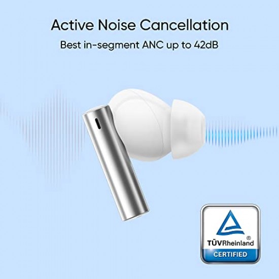 realme Buds Air 3 True Wireless in-Ear Earbuds with 42dB Active Noise Cancellation ANC Dual Device Galaxy White