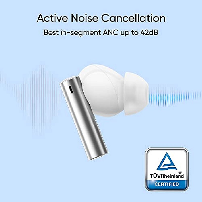 realme Buds Air 3 True Wireless in-Ear Earbuds with 42dB Active Noise Cancellation ANC Dual Device Galaxy White