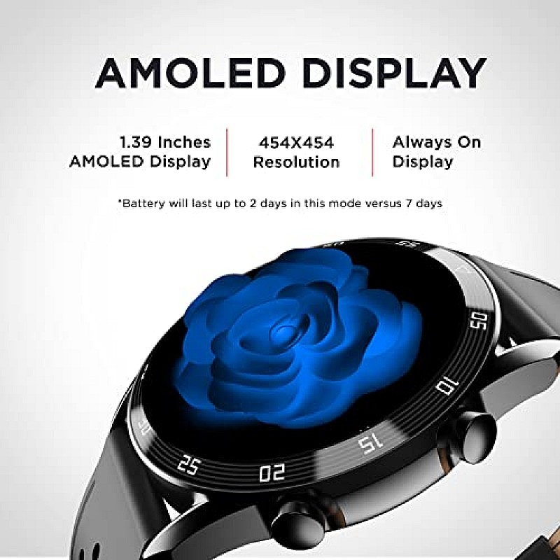 boAt Primia Smart Watch with Bluetooth Calling, AMOLED Display, AI Voice Assistant, HR SpO2, Active Black