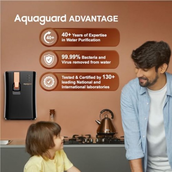 Aquaguard Ritz RO+UV+TA+AC Water Purifier Stainless Steel Tank Black