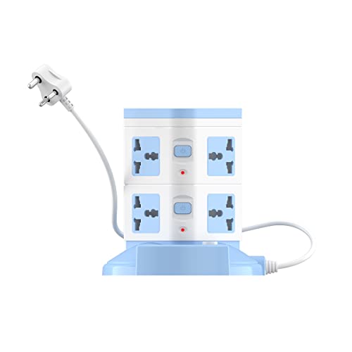 Portronics Power Plate 9 with 3 USB Ports + 8 Power Sockets Blue Portronics Power Plate 9 with 3 USB Ports + 8 Power Sockets Blue