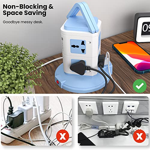 Portronics Power Plate 9 with 3 USB Ports + 8 Power Sockets Blue Portronics Power Plate 9 with 3 USB Ports + 8 Power Sockets Blue