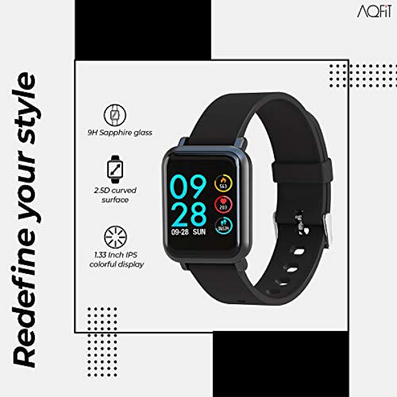 AQFIT W8 Bluetooth SmartWatch Black