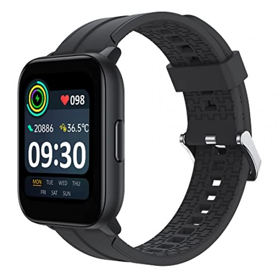 realme Techlife Smart Watch SZ100 1.69" HD Display with SpO2, Heart Rate Grey Strap, Free Size RMW2103