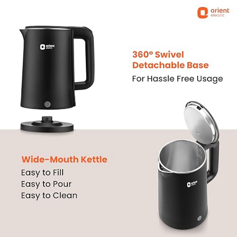 Orient Electric Durahot Electric Kettle Black