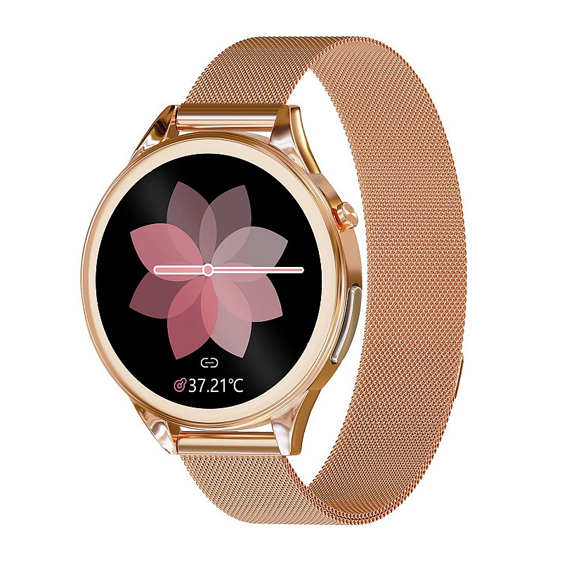 Vibez By Lifelong Xena SmartWatch For Women With Hd Display| Ecg+Ppg|Body Temprature (Gold)