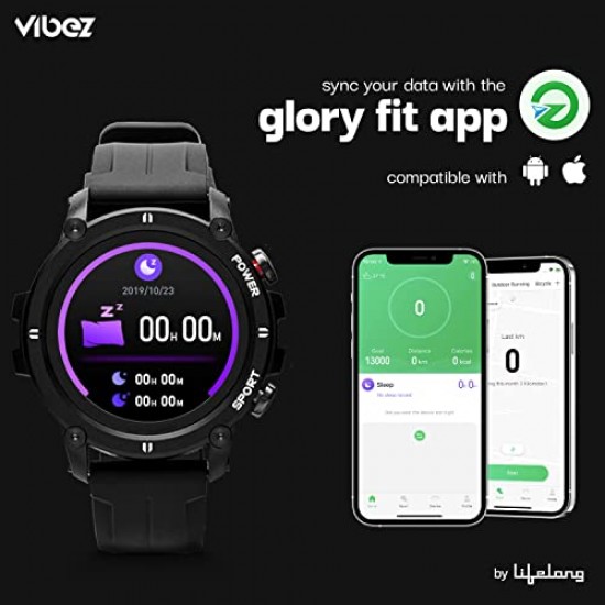 Vibez by Lifelong Haile Smartwatch For Men with HD Display 24x7 Heart Rate Black